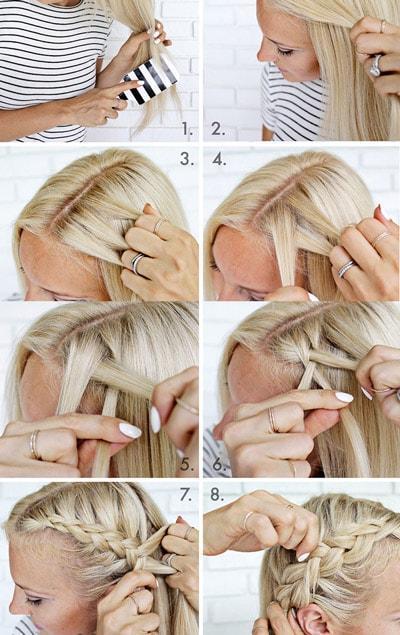 آموزش تصویری بافت موی ساده کنار سر