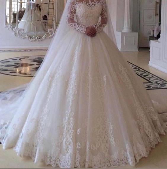لباس عروس پف دار توری