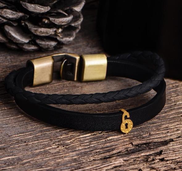 20 مدل جذاب دستبند چرم مردانه به همراه پلاک طلا