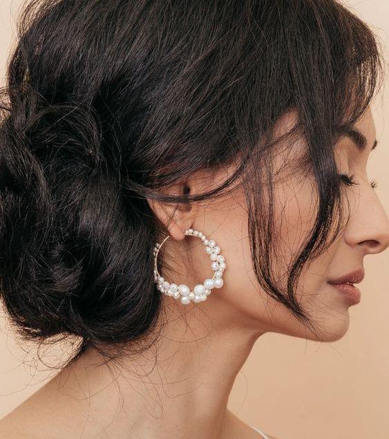گوشواره مرواریدی حلقه ای گوشواره مرواریدی حلقه ای