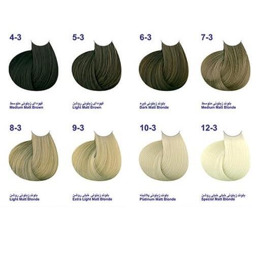 کاتالوگ رنگ موی زیتونی