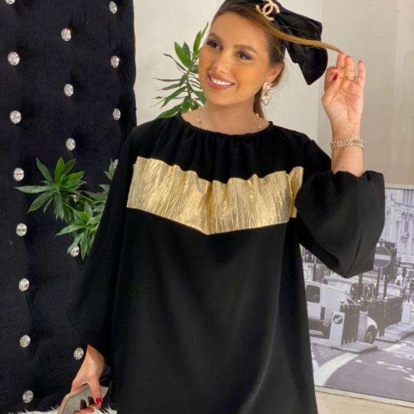 شومیز مشکی طلایی