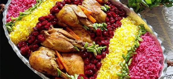 با این دستور خوشمزهترین آلبالو پلو با مرغ مجلسی را درست کن آلبالو پلو با مرغ