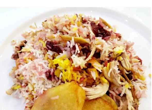 آلبالو پلو با مرغ