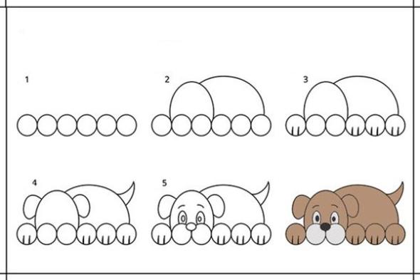 آموزش نقاشی سگ برای کودکان