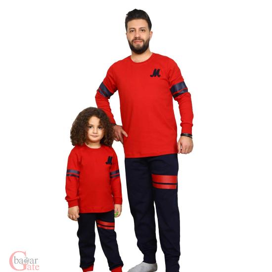 ست بلوز و شلوار راحتی پدر و پسر مدل بلیک-blake