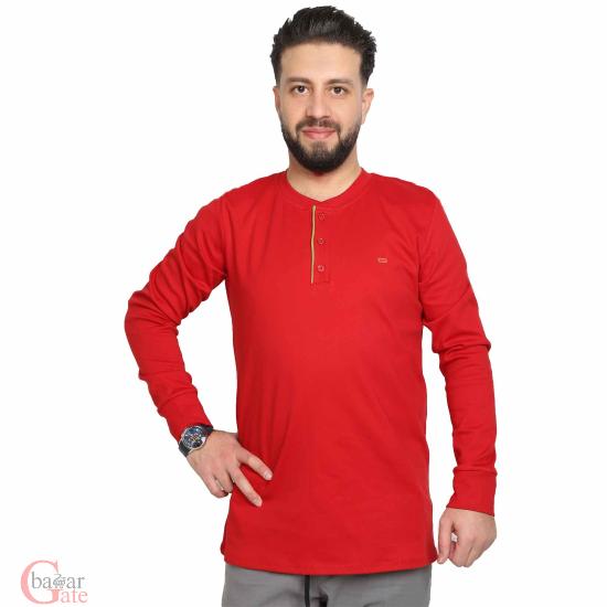 بلوز آستین بلند مردانه 3 دگمه مدل فلیکس برند مادر