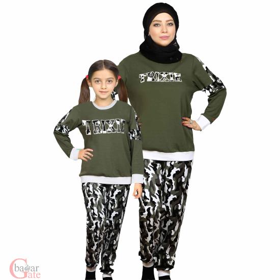 ست بلوز و شلوار راحتی مادر و دختر مدل تریکسی