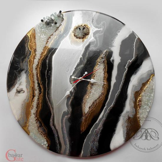 ساعت دیواری طرح ژعود باسنگ کریستالی