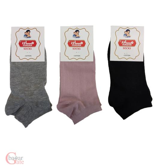 پک جوراب زنانه مدل لیما سه رنگ مشکی یاسی طوسی