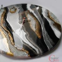 ساعت دیواری طرح ژعود باسنگ کریستالی