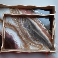 سینی چوب و رزین طرح ژعود