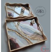 سینی چوب و رزین طرح ژعود